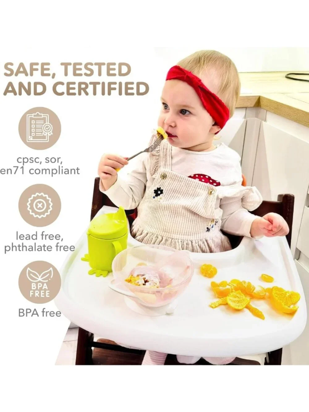 Ergonomic High Chair Table for Tripp Trapp - Smooth Suction, BPA Free, Easy